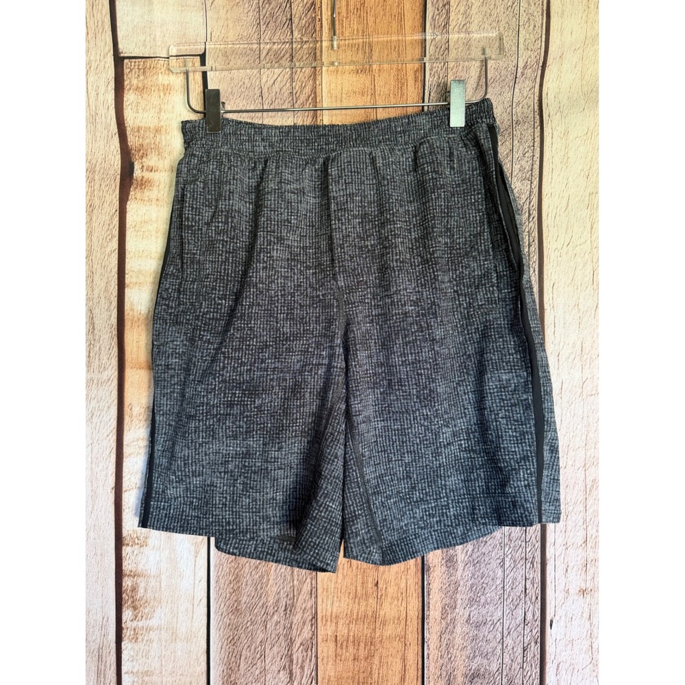 Lululemon Athletic Shorts Black Gray Lined Training Gym Casual Running Medium